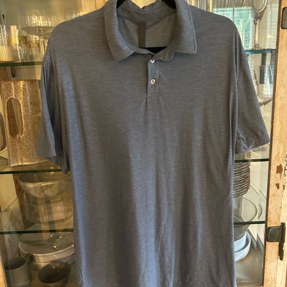 Vuori Men's Strato Heather Slate Short-Sleeve Polo Shirt